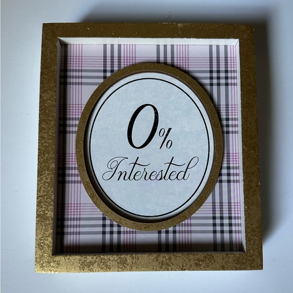 Brand NEW Zero Interest Plaid Frame Wall Art Fun Decor - Picture 1 of 5